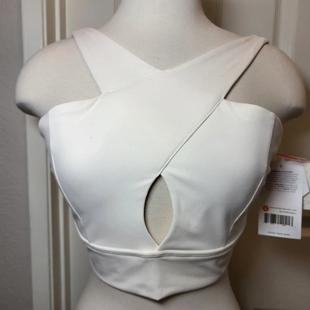 Buff Bunny collection Harmony Halter Sports Bra Ivory Size Large-Brand New - Picture 3 of 9